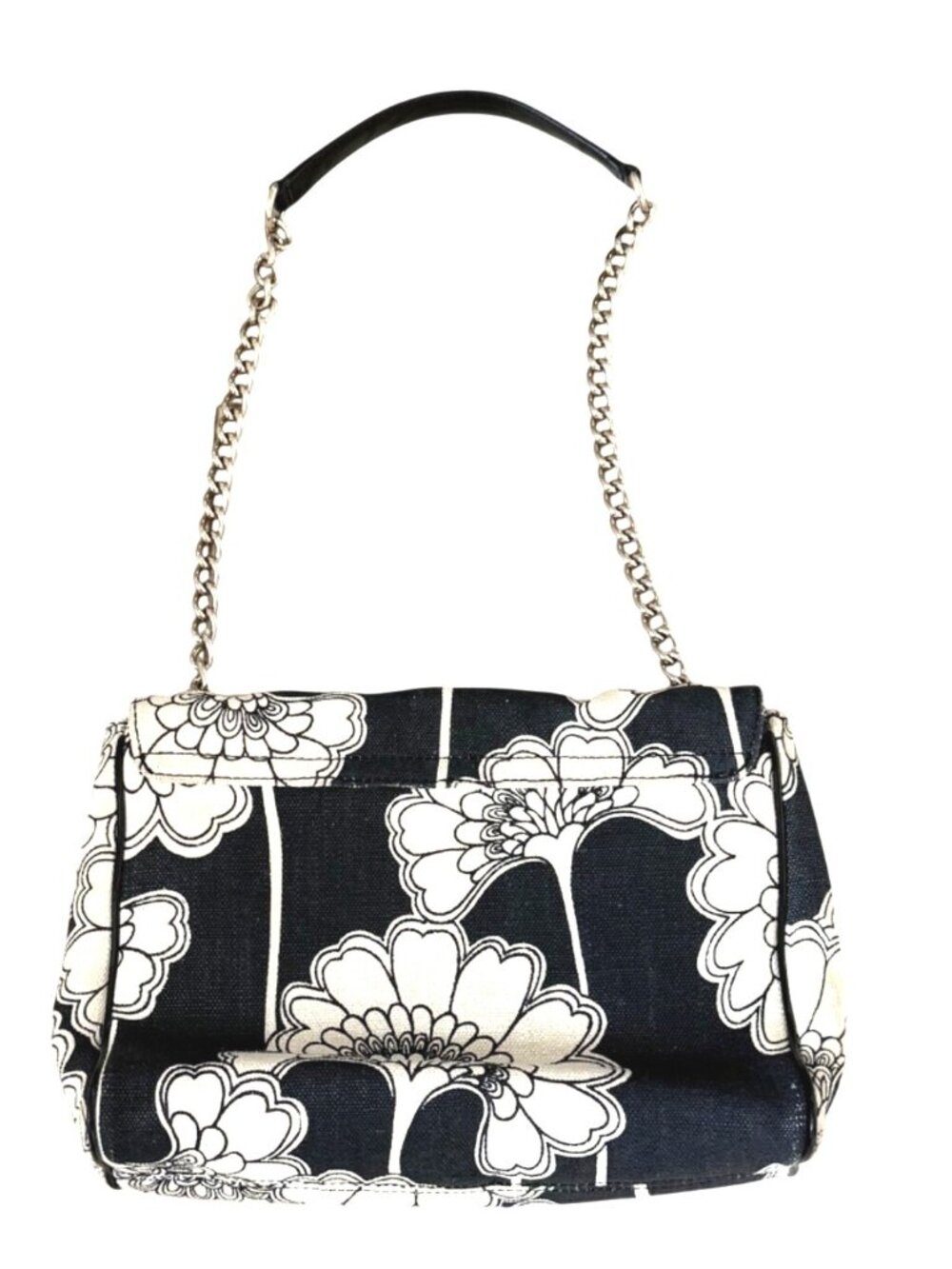 Kate Spade Women's Handbag Japanese Floral Canvas Rare Find Bethany Black Cream - Picture 4 of 11